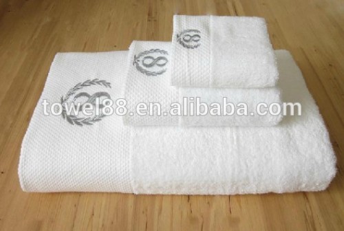 premium 100% cotton white hotel towel set from china