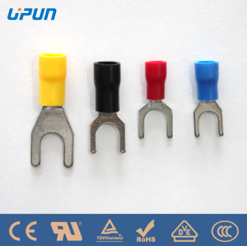 Brass or Copper Fork Shape Pre-insulate electrical Terminal Connector SV1.25-3