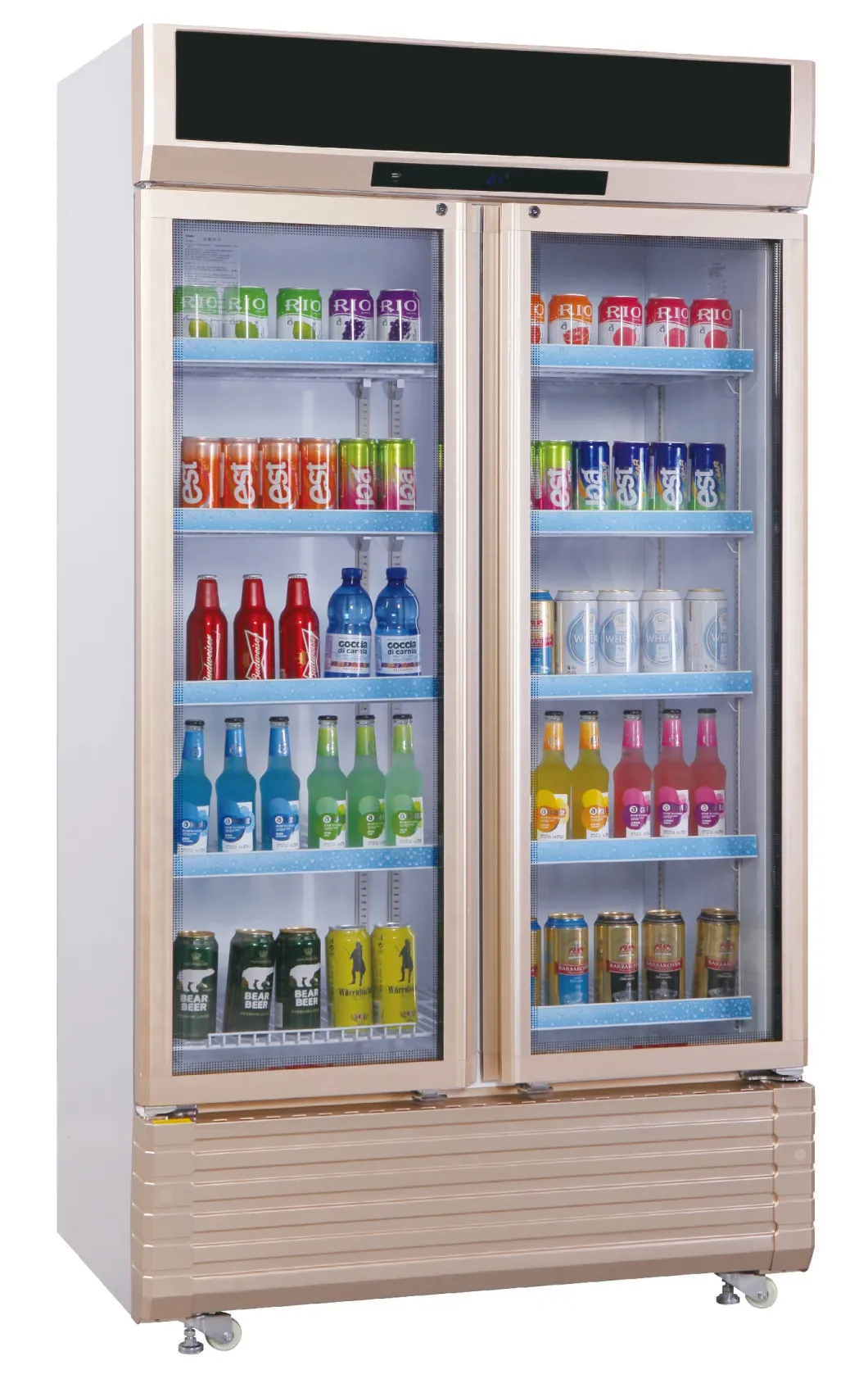 Glass Door Upright Chiller Refrigerator for Supermarket