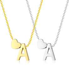 Customizable 18K Gold Plated Silver 316L Stainless Steel Initial Necklace Jewelry for Women
