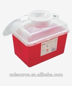 Sharps box with clear cap