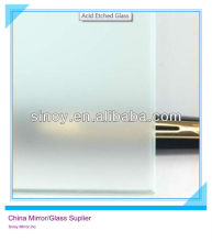 China Shandong Sinoy GQ Grade 6mm Quality Clear Float Acid Etched Mirror Glass