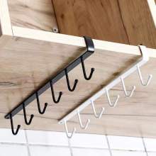 Flexible Cabinet Storage: Mug Hooks with 6 Iron Hooks for Home Storage