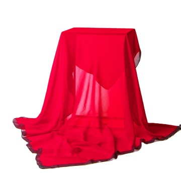 10mm Long Silk Chiffon Solid Color Scarf