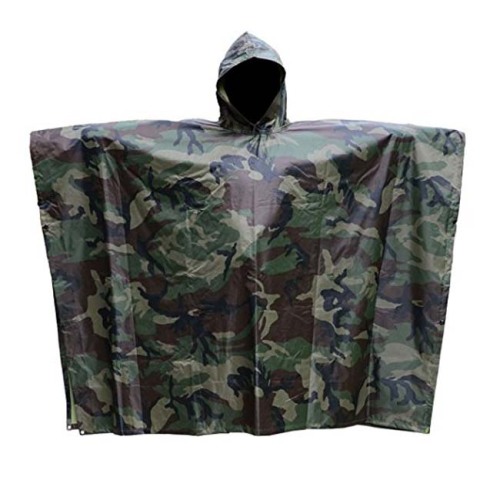Customized Camouflage Military PVC rain poncho