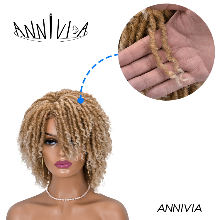 Hot New Products chrochet Braided Hair spring twist short synthetic hair wigs african braided dreadlock wig for black women