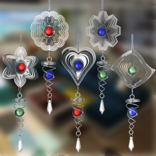 2025 New 3D Rotating Wind Chime with Spinner - Stainless Steel Outdoor Decoration