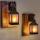 Flame Effect Led Lantern Golden Bushed Black