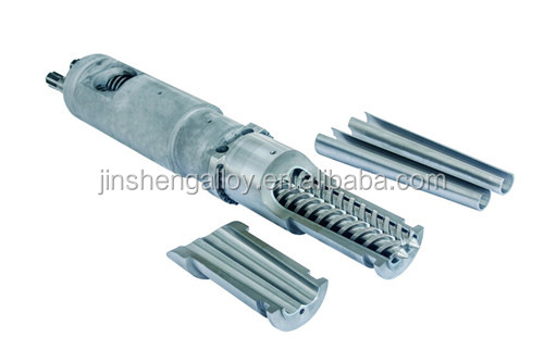 Conical twin screw barrel for plastic machine