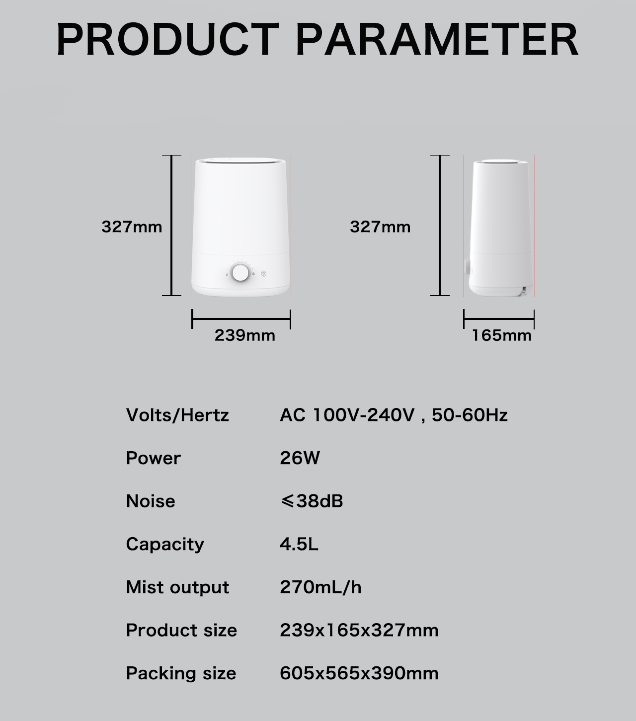 HTJ-2280 humidifier specification HTJ-2280 humidifier specification