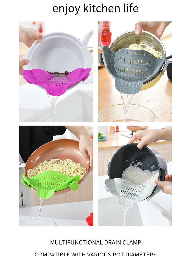 Kitchen Silicone Strainer Clips