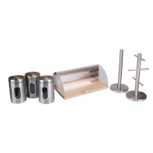 Bread Box with Transparent Cover Set