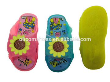 Factory jelly sandals with rhinestones,nude kids PVC jelly sandals