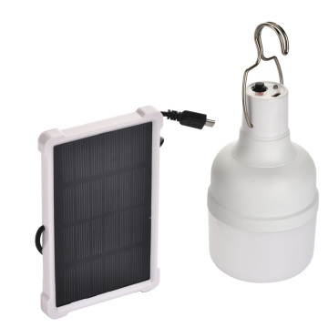 Solar Panel Powered Rechargeable LED Bulb Light