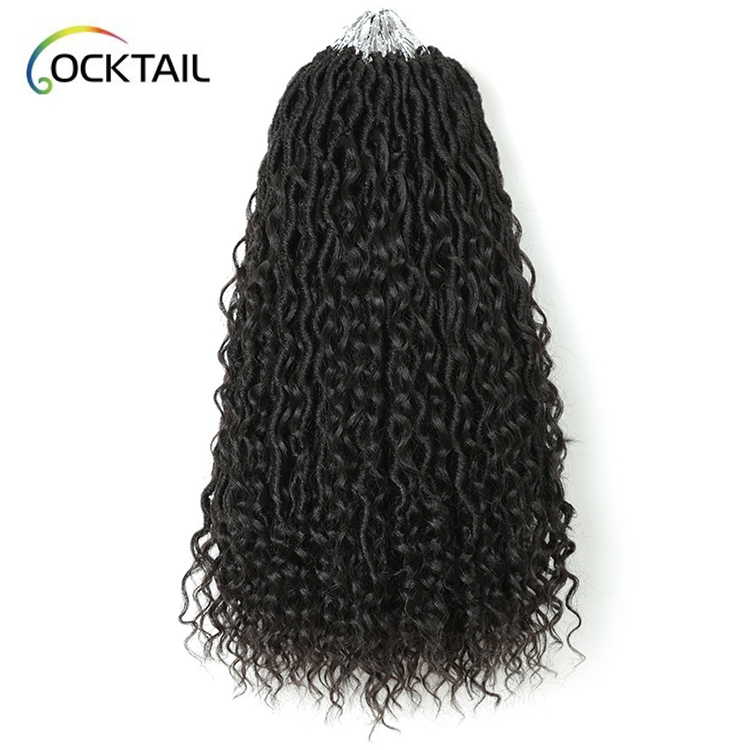 18" Goddess Locs Crochet Hair Extensions Synthetic Twist Braids Hair Locks Crochet braids For Women 24 Strands Golden