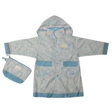 kids childrens hooded pu raincoats