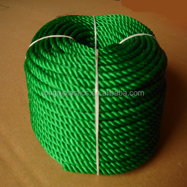 3 strand nylon rope price 3mm blue green color taian rope net