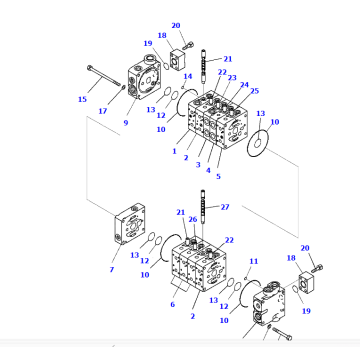 GD555-5 reserveonderdelen gebruikte regelklep-assemblage 723-19-17802