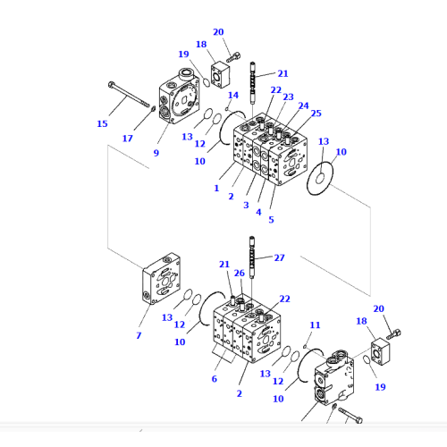 GD555-5 PETTI DI RESPONSIONE Gruppo valvola di controllo utilizzato 723-19-17802