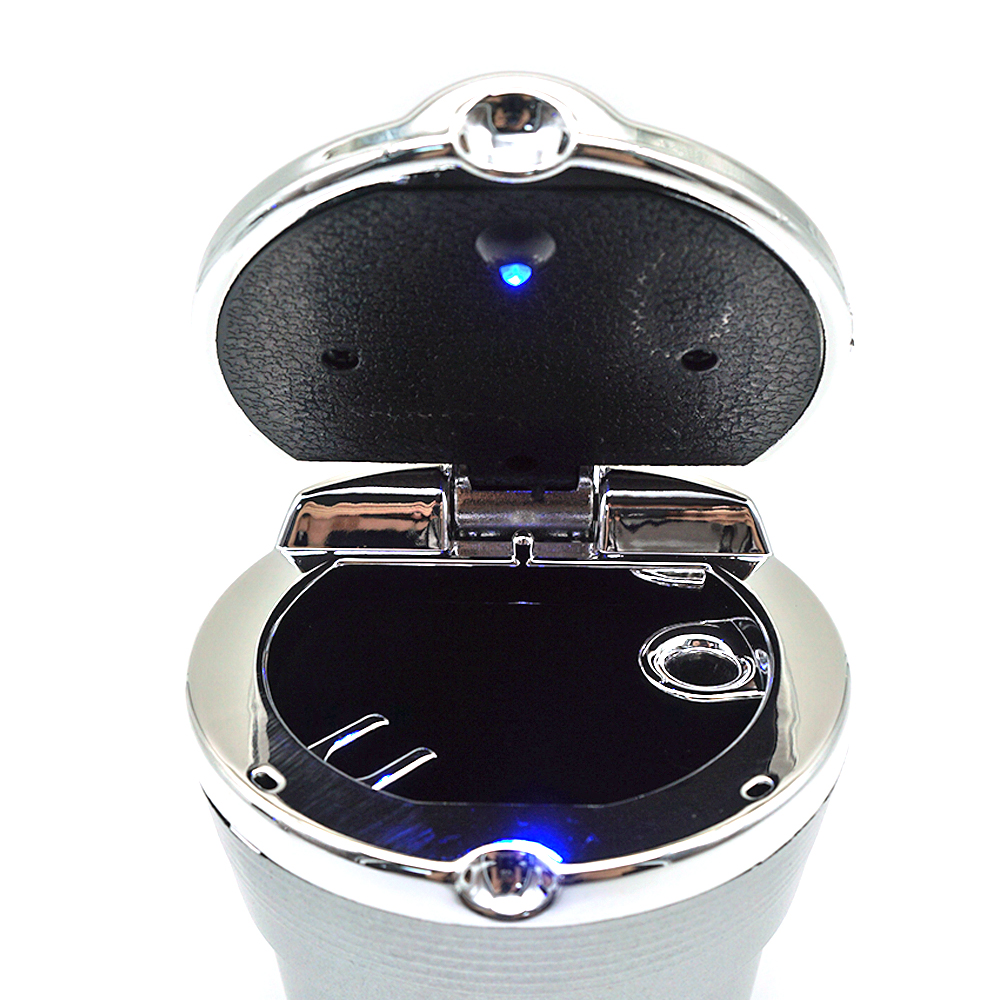 2021 top selling metal feeling car ashtray with lid and led light