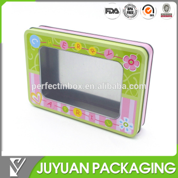 fancy Gift packing box with lids ,Tin box with clear window