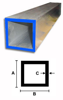 7075 aluminum anodized square tube