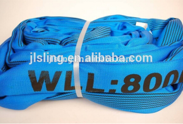 factory supply EN 1492-2 8T Polyester round sling Lifting sling duplex polyester webbing sling