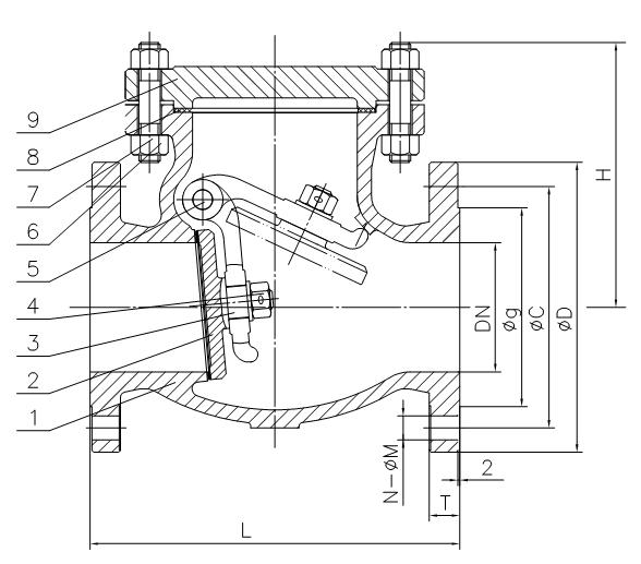 API A216 WCB/ Carbon Steel/Cast steel/CF8/stainless steel swing check valve 150LB