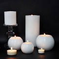 White Resin Hurricane Artificial Tea Light Candle Holders