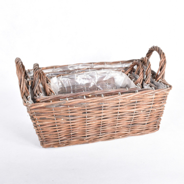 BSCI natural willow basket planter