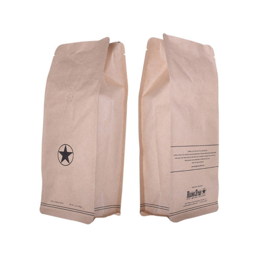 Borsa da pacaking da 500 g di caffetteria compostabile con fondo piatto