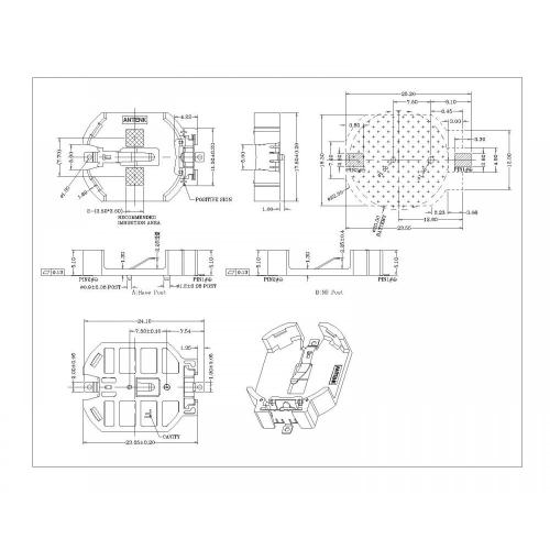 BT-M-G0-A-063 porte-cellules de monnaie pour CR2032 SMT