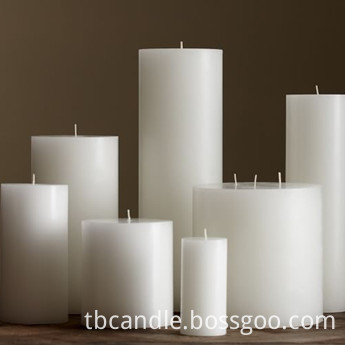 cylinder shape white candles with scent