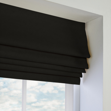 Flat blackout roman shades