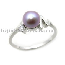 925 sterling silver ring,pearl ring