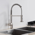 Brass Spring Multifunctional Pull Down Kitchen Black Faucet