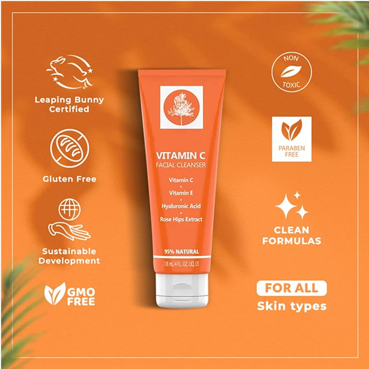 Daily Cleansing Foam Vitamin C Facial Cleanser with Hyaluronic Acid