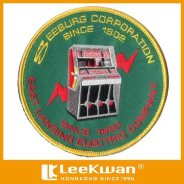 corporation logo embroidery patch, custom iron on company logo patch