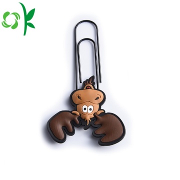 High Quality Cartoon Silicone Clip Bookmark for Promotion
