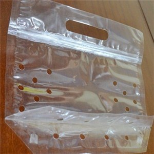 Plastic Zipper Stand Up Breath Hole Handle Grape Bags