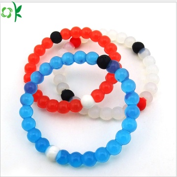 High-quality Charm Silicone Bead Bracelet with Mixed-colors