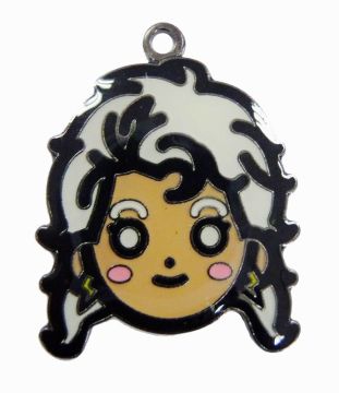 Beauty Cartoon Girl Face Charms, Metal Iron Imitation Jewelry Custom Hang Tags