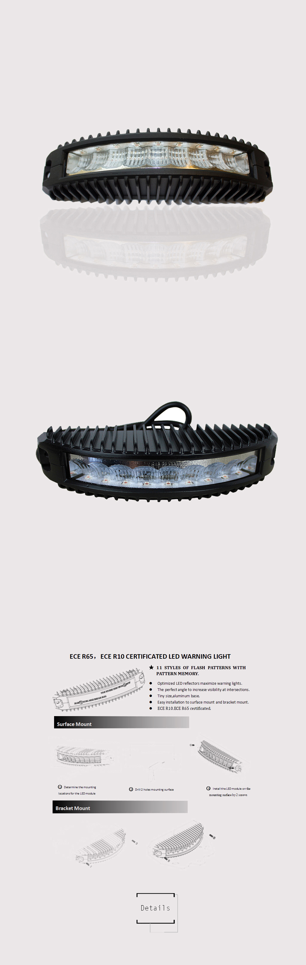 KS-002A ECE Diluluskan bar lampu LED