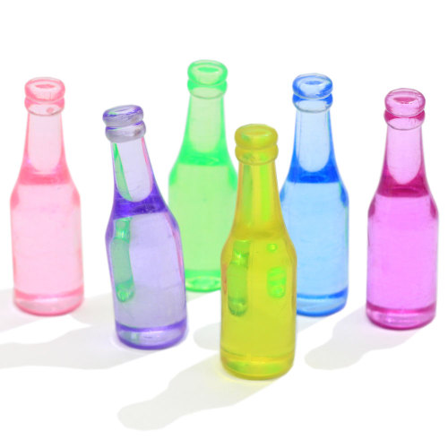 Cute Candy Color Drink Bottle Resin Charms Kids Dollhouse Kitchen Ornament Diy Art Decor Fashion Room Embelliment Parts