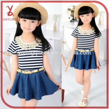 HLL19 Summer children denim skirt striped dress factory direct wholesale