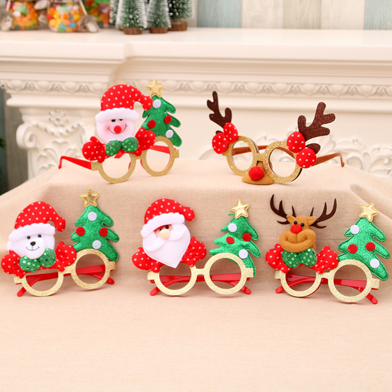 New Glasses Cartoon Antlers Santa Claus Christmas Children's Holiday Party Creative Gifts Toys Small Gifts