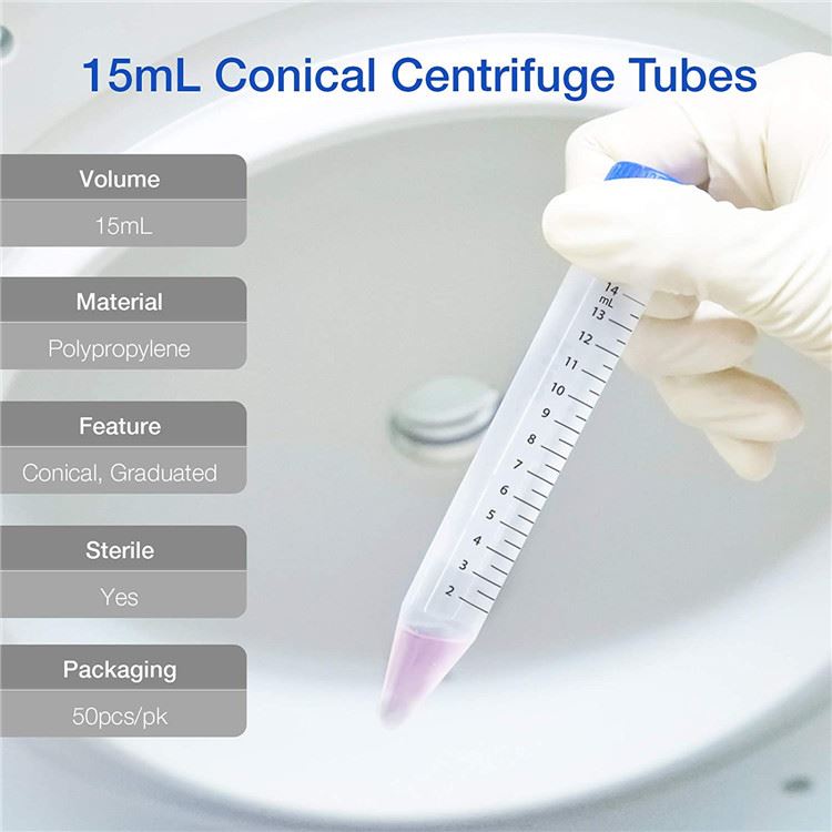 Lab Plastic Falcon Tube With Blue Screw Cap Centrifuge Tube 15ml 50ml