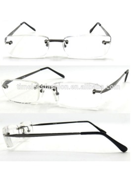 Rimless Shinny Gun Plating Frame Reading Glasses