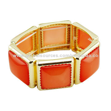 Hot selling, wholesale, gold plated zinc alloy resin bracelets