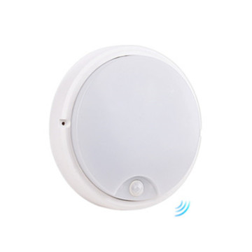 LEDER dubbele cirkel witte LED buiten wandlamp